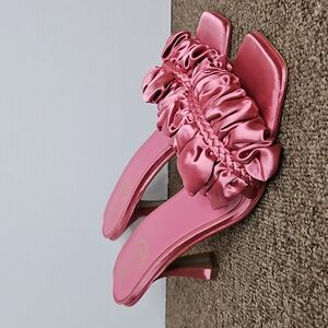 Sam Edelman Kady Carmine Rose Satin Heels Sz 8 Womens